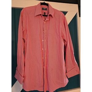 RBM Men's Pink Gingham with  French Cuff  Formal Shirt Sz 15 1/2 x 33A Cotton